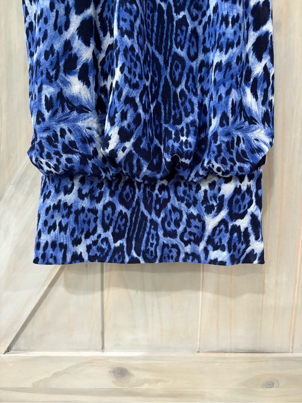 Karen Kane Blue Animal Print Halter Tank Top - Picture 6 of 6